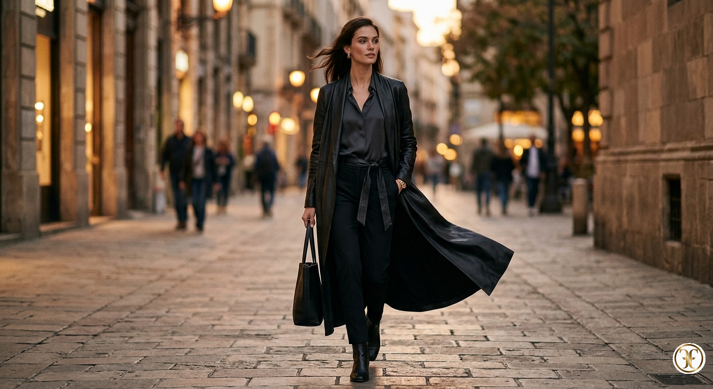 FLOWING LEATHER COATa