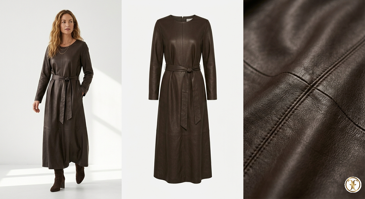 FLUID DEER LEATHER DRESS2