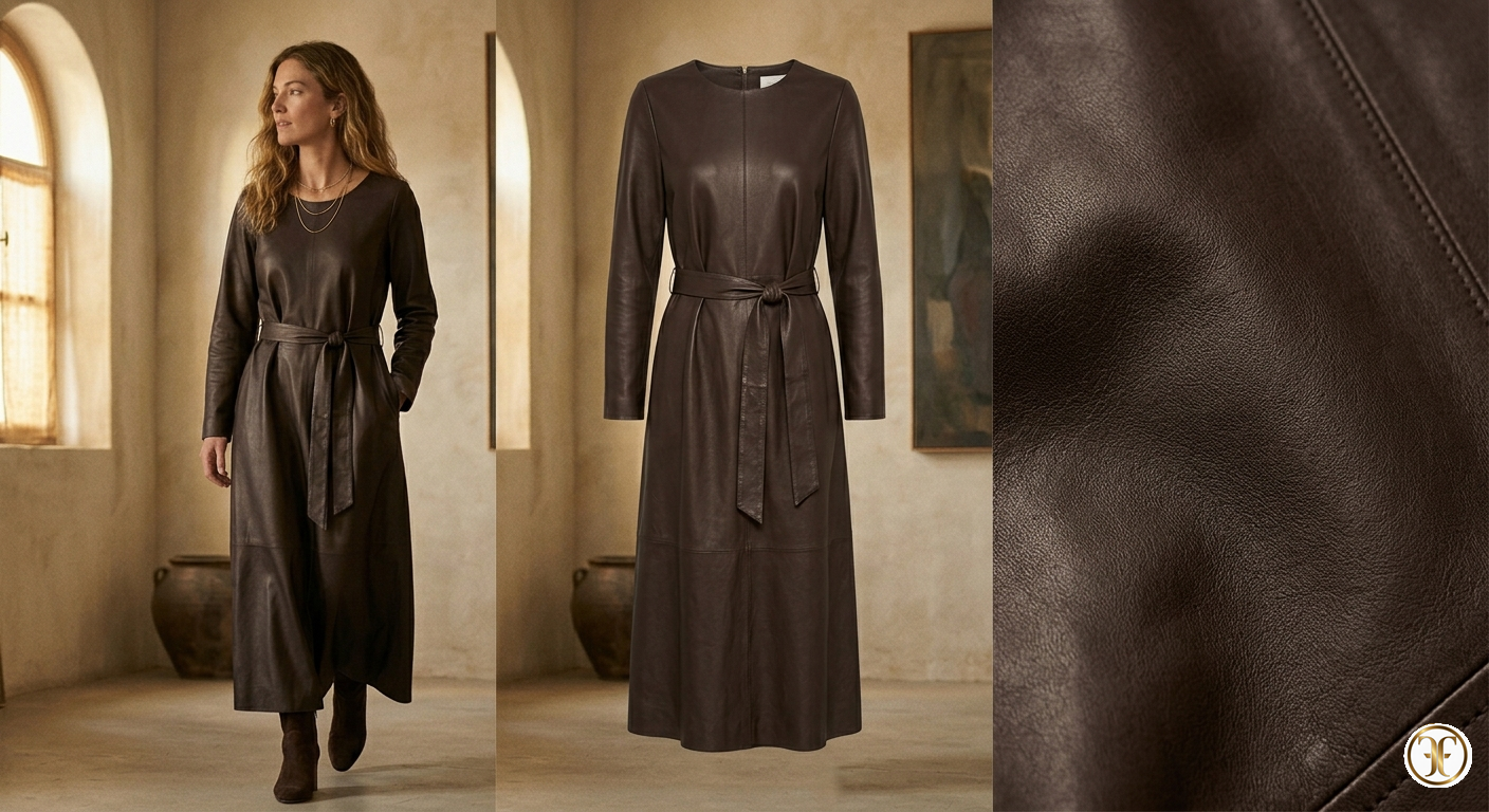 FLUID DEER LEATHER DRESS3