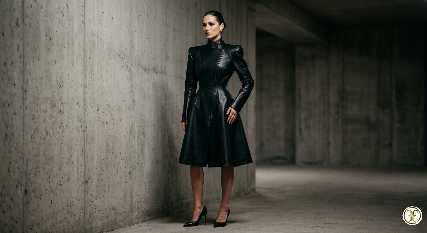 SCULPTED CALFSKIN COATa